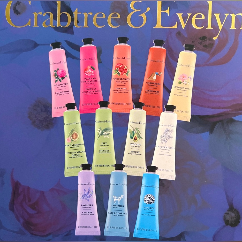 Crabtree & Evelyn NWT Gift Set of 12  0.9 OZ Assortment Hand Therapy Collection - Picture 2 of 9
